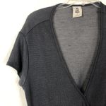 We The Free  Free People Minimalist Wrap‎ Top Size XS Gray Deep V Neck Capsule Photo 5