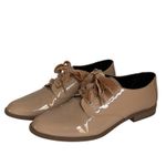 Abound Oxford Shoes Patent Leather Nude Velvet Laces Size 9.5 Women’s Photo 1