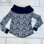 Abercrombie & Fitch Black White Off the Shoulder Sweater SZ S Wool Alpaca Blend Photo 5