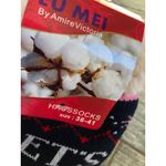 NWT Slipper Socks Let's‎ Get Lit Christmas Trees Holiday Lu Mei Stocking Stuffer Black Photo 3