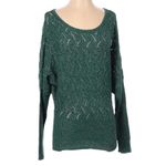 Bisou Bisou  Michele Bohbot Womens Green Sparkly Gold Knit Tunic Shimmering Photo 3