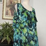 Dress Barn  Plus-Size 2X Tank Top Layered Blue Green Tie Dye Boho Photo 4