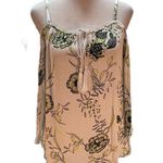Inc international Concepts White, Black & Yellow Floral Print Cold Shoulder Top Photo 0