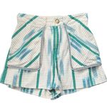 Urban Outfitters A2 ‎ High Waist Shorts Blue Green Plaid Pockets Size 2 Photo 0