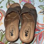 GC womens size 38 (7.5) wedge sandals bronze slip on summer causal church buckle Brown Photo 2