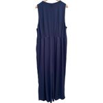 Eloquii  Wide Leg Sleeveless V Neck Jumpsuit Plus Size Navy Blue One Piece Sz 22 Photo 1