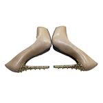 Betsey Johnson  Nude Gold Studs Pumps 5" Platform Veeraa Size 6.5 Leather Photo 6