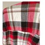 Old Navy  Womens Size XL The Boyfriend Shirt Flannel Red Beige Green Photo 5