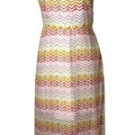 Freebird Dress Women M Pink Chevron Zig Zag Open Criss Cross Back Maxi Boho Size M Photo 0