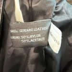 EXPRESS  Black Genuine Leather Zip Front Jacket Womens Small Y2K Minimal Moto Photo 6