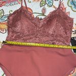 FADED ROSE size XL pink lace bodysuit front opening concert wear boudoir shoot Photo 7