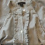 Forever 21 FOREVER 21 XXI Button Down Ruffle Front Striped Mini Shirt Dress Size Small Photo 7