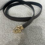 Michael Kors Dark Brown Belt with Gold Logo Buckle Photo 0