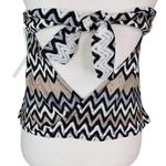 Perry Ellis Tankini Top S Black White Gray Taupe Chevron Removable Pads New Photo 3