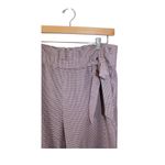 ZARA ‎ trf Red Herringbone Paper Bag Waist Pull On Wide Leg Pants Womens M Photo 3