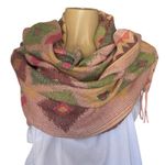 Mexican Artisan Reversible Woven Poncho Pink Multicolor Festival Boho Wrap Photo 6