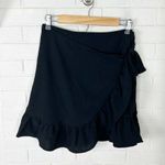 Pink Lily Classic Black Faux Wrap Ruffle Skirt Size M Photo 1