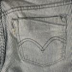Levi's  Jeans Womens 4 Blue White Pinstripe Cropped Cuffed Stretch Denim Pants Photo 10