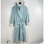 LLBean Robe Hooded Plush Fleece Sherpa Lined Cozy Blue Size 2X Photo 1