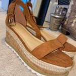 JustFab Brown Wedge Sandals Photo 0