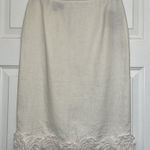Lafayette 148 New York White Linen Hand Embellished Skirt, NWT Size 4P Photo 0