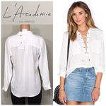 L'Academie L’ Academie Safari lace up long sleeve top. NWT Photo 1