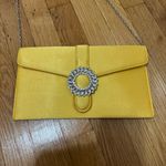 Unbranded Yellow satin envelope Elegant Bag evening clutch silver chain Brooch Photo 2