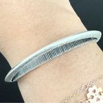 Jenny Bird  Silver-tone Textured Lines Open Design Cuff Bracelet 18.1g. Photo 8