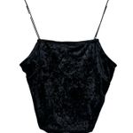 Wild Fable  Crop Top Womens S Black Crushed Velvet Stretch Y2K Retro Goth Photo 0