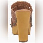 Dingo  Dagwood Platform Leather Sandals Woven Clog Studded Mule Tan 9 Photo 2