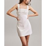 BHLDN  Meadow Embellished Square-Neck Mini Dress, Ivory, 8 (US) Photo 1