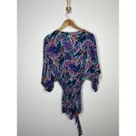 Lulus Hypnotized Purple Print Romper Women's Size Medium M Kimono Sleeve Floral Photo 6