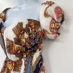 L'atiste by Amy Y2K Baroque Maxi Dress Sz S Chain Print Boho Puff Sleeve Resort White Photo 4