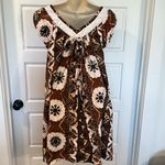 Vintage 1970s Waltah Clarke Souvenir Hawaiian Maxi Dress/Hawaii Islands Dress SM Brown Photo 3