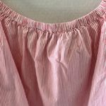 Crown & Ivy  Women’s XXL Pink White Stripe Embroidered Balloon Sleeve Boho Casual Photo 3