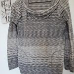 Max Studio Women's Size Small Scoop Neck Gray Black and Tan Sweater Photo 2