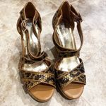 INC 🆕 sequin platform cork wedge sand… Photo 3