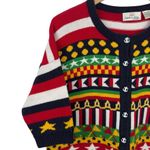 Carroll Reed Women's M Nautical Knit Cardigan Button Up Cotton Colorful 90's Black Size M Photo 1