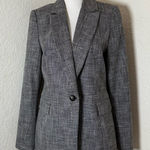 White House | Black Market WHBM‎ Blazer Womens 8 Black Tweed Jacket Textured Classic Office Dark Academia Photo 0