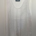 Doe & Rae white with blue polka dots top with pleated detail Photo 7