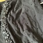 y2k 90’s style Vintage Retro Black Stretch Dressy Floral Sequin Long Sleeve Top Photo 5