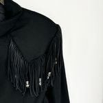 New Frontier Fringe Western Black Jacket Blazer Size Medium Wool Photo 6