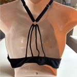 Adidas  Black and White Sports Bra with Floral Design Photo 3