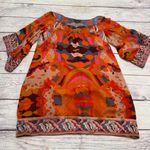 Diane Von Furstenberg  Tabalah Shift Dress Silk Chiffon Orange Red Size Large Photo 2