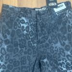 REWASH  Black/Gray Leopard Animal Print Wide Leg Crop Super High Rise Jeans NWT Photo 2