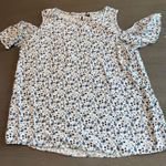 Multiblu White Floral Print‎ Cold Shoulder Ruffle Sleeve Top No Size Tag Photo 0