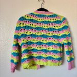 ZARA  // crochet chunky knit tie front multi color cardigan Photo 4