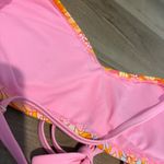 Wild Fable retro floral bikini top pink orange size D/DD Photo 6