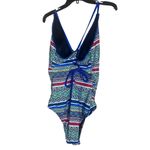 Coastal Blue  NWT One Piece Swimsuit V-Neck Colorful Beach Vacation Sz XL 16/18 Photo 6
