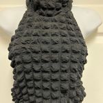 Black Popcorn Halter Backless Dress Size M Photo 4